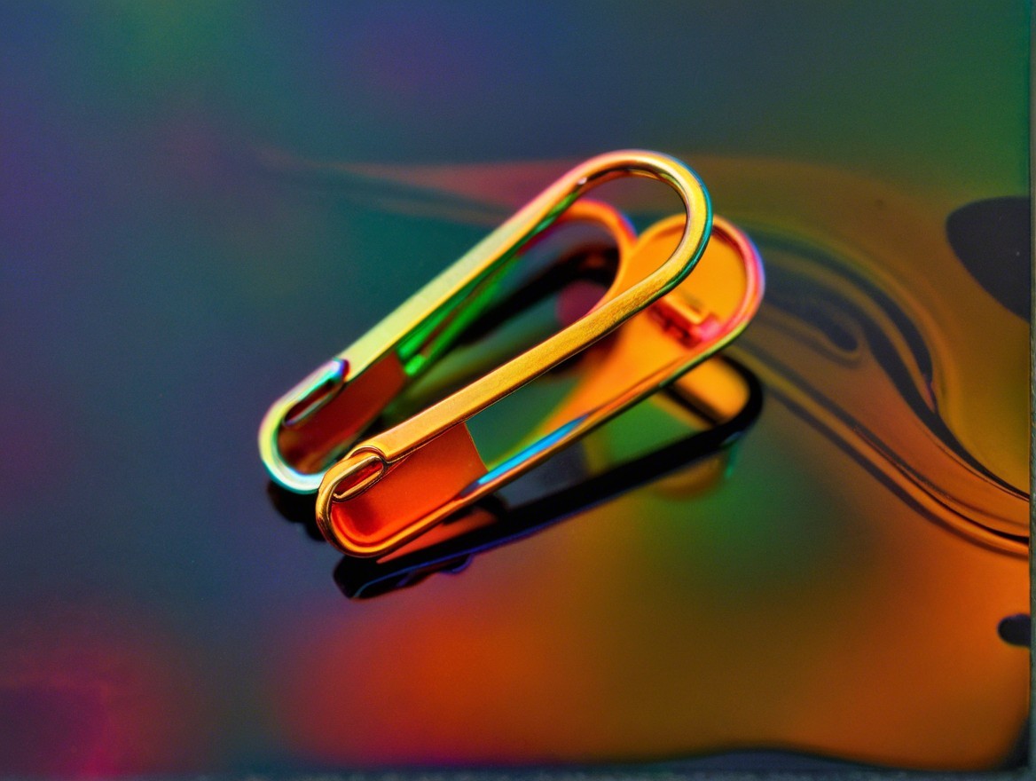 Colorful Safety Pins on Vibrant Swirling Background