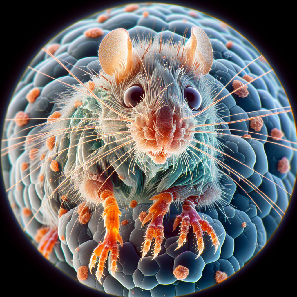 Cartoonish Mouse Creature in Textured Background