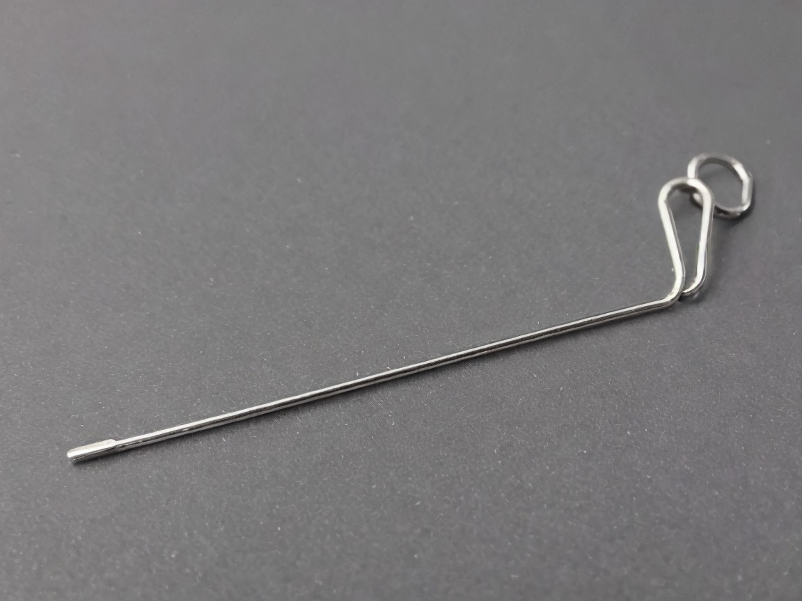 Slim Metallic Pin with Loop and Elongated Body