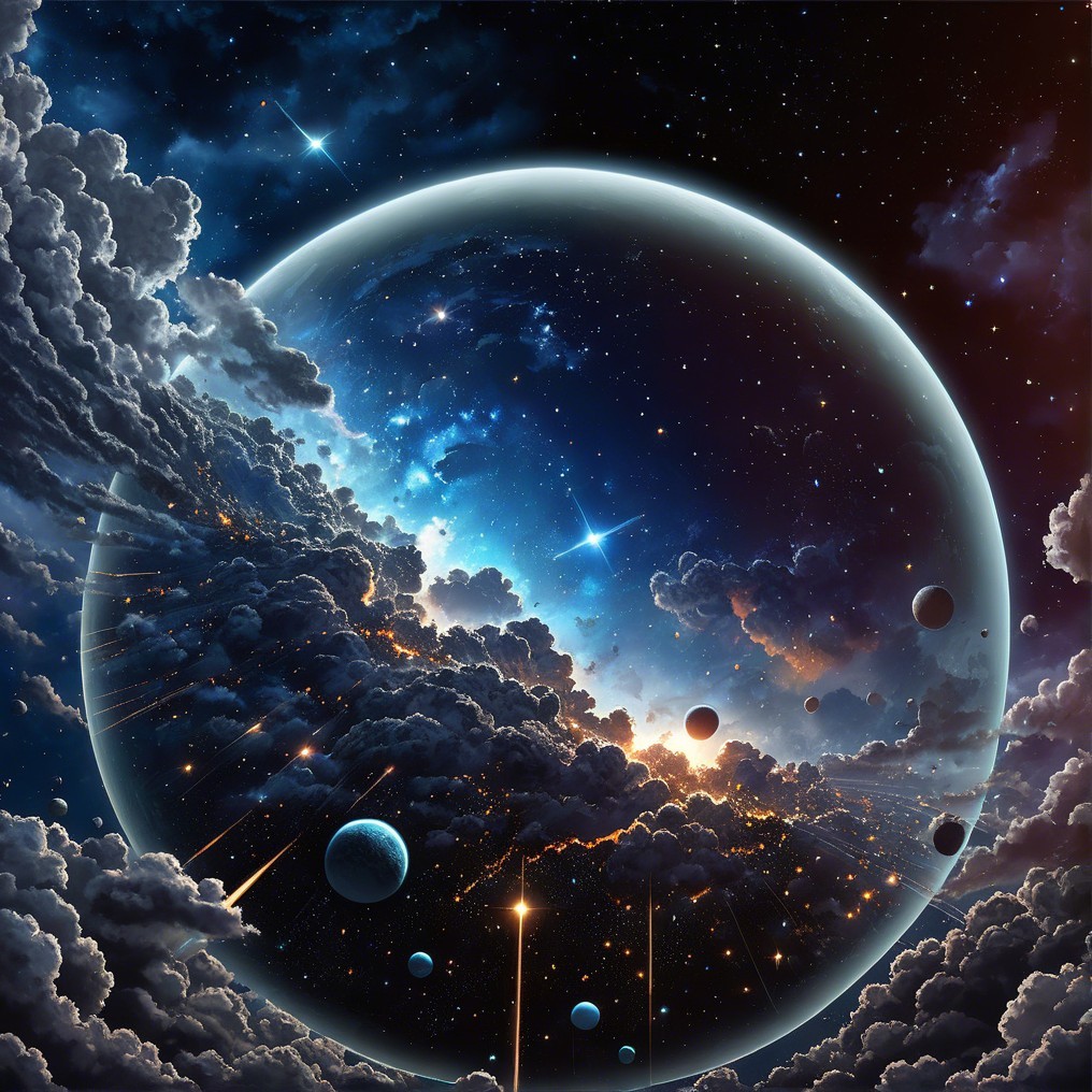 Vibrant Cosmic Scene with Planets and Comets