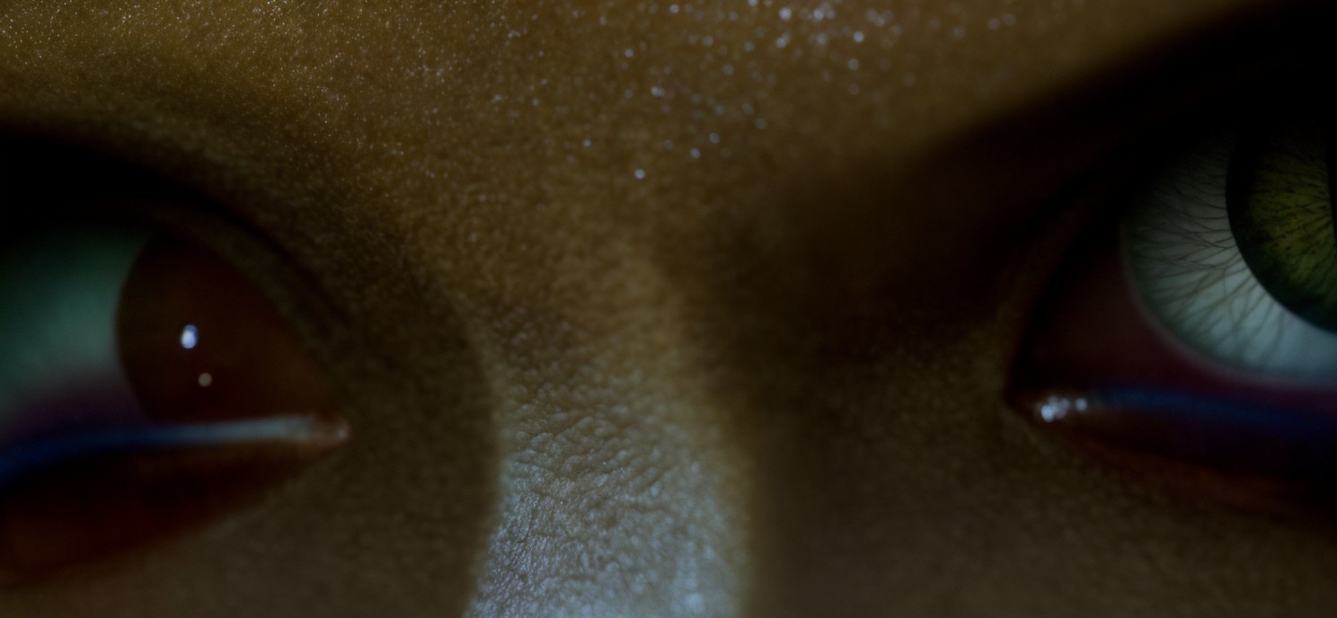 Close-Up of Contrasting Green and Brown Eyes