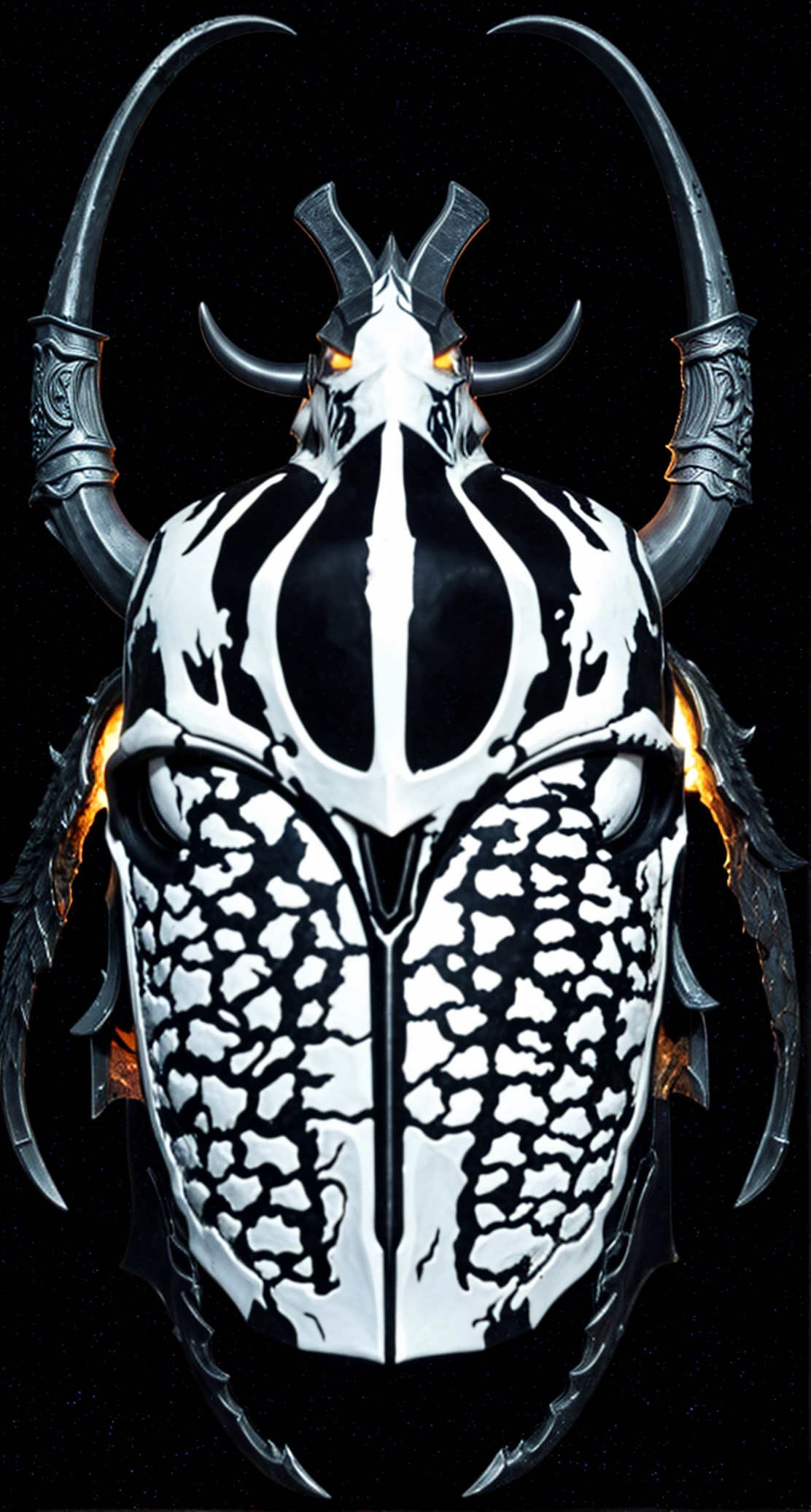 Intricately Designed Insect-Inspired Helmet with Horns