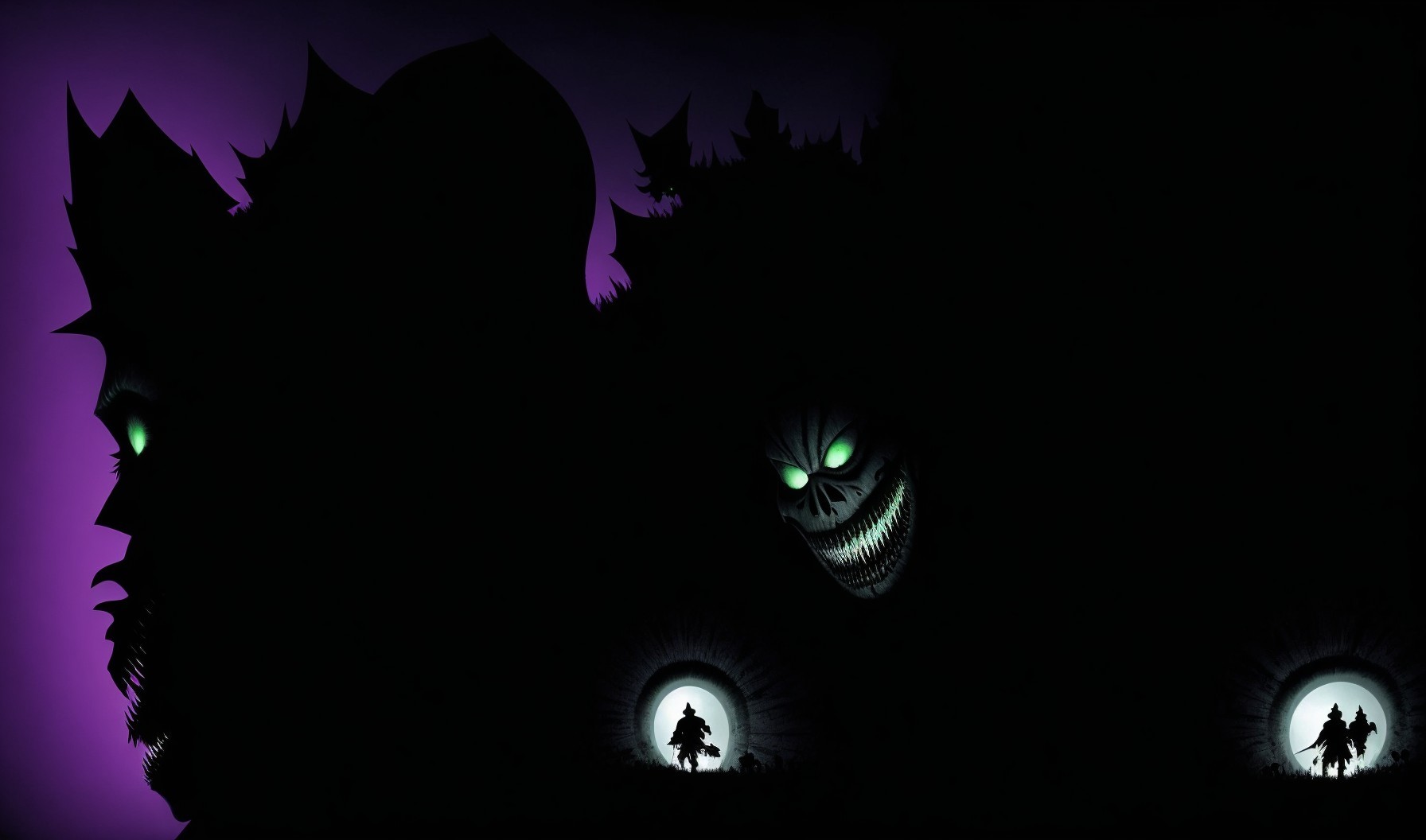 Eerie Landscape with Silhouetted Figure and Shadows