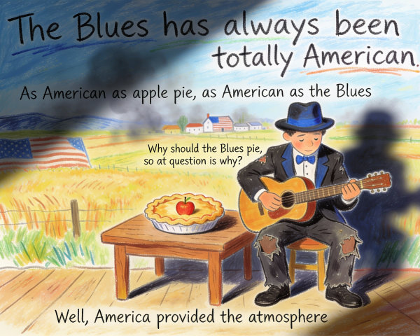 Whimsical Illustration of a Boy Playing Guitar