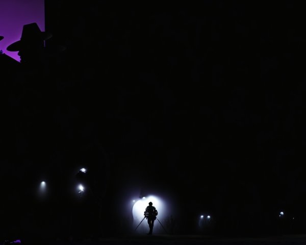 Contrast of Light and Shadow with Silhouetted Figures