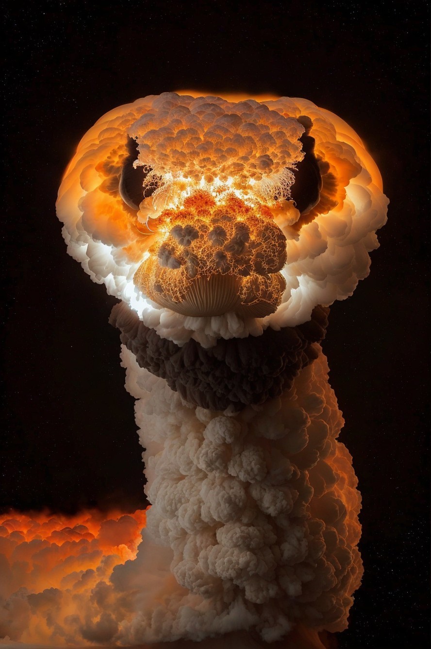 Dramatic Explosion with Intricate Cloud Formation