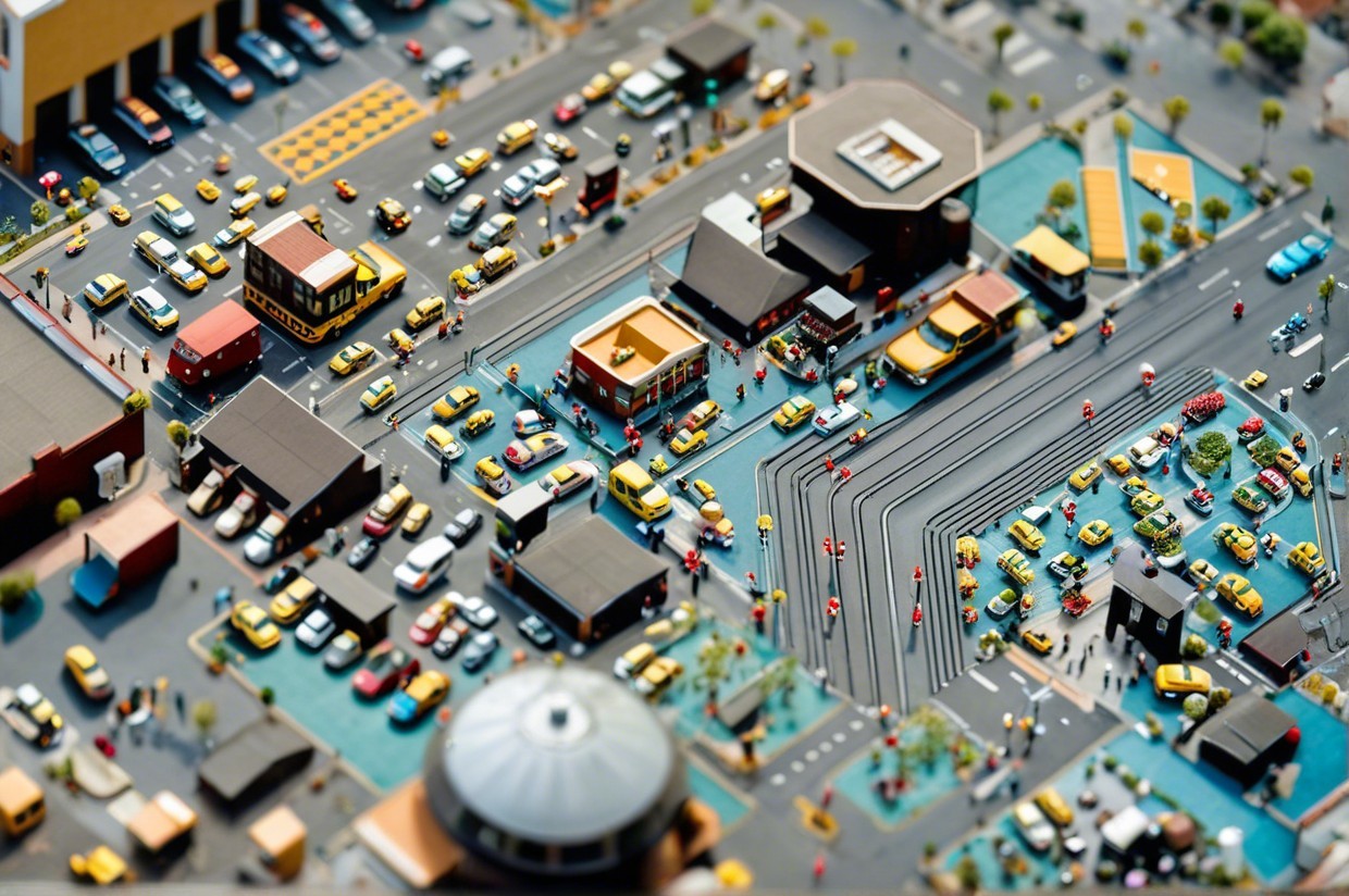Vibrant Miniature Cityscape with Detailed Features