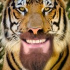 Portrait of a Young Woman with Tiger-Patterned Headpiece