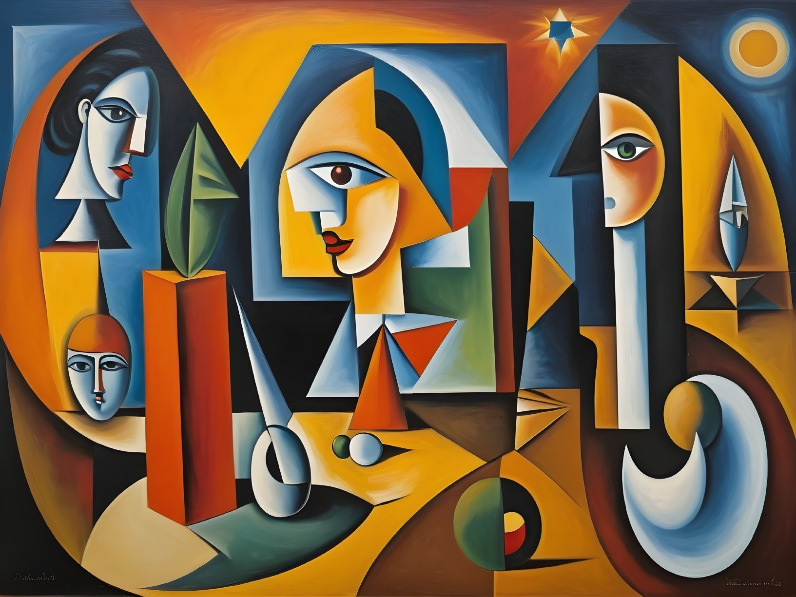 Vibrant Abstract Composition with Geometric Shapes