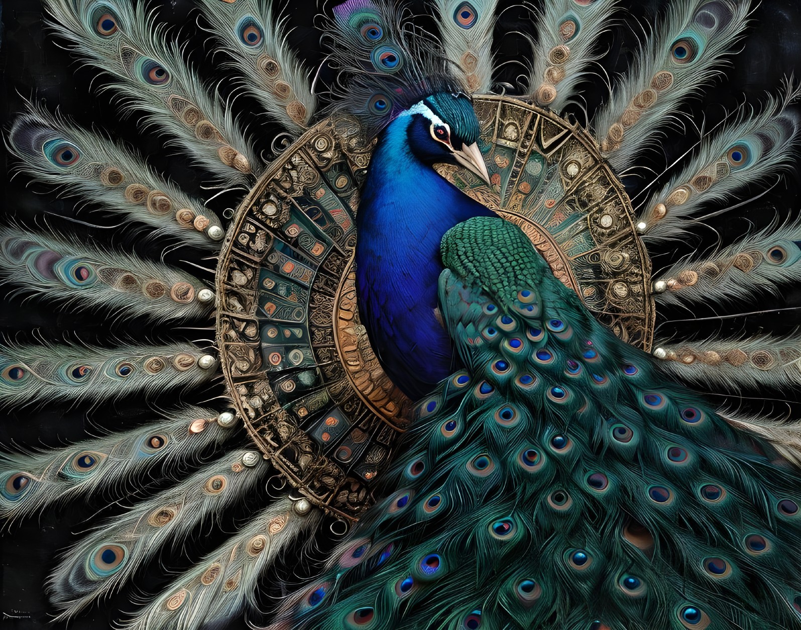 Majestic Peacock with Vibrant Feathers and Patterns