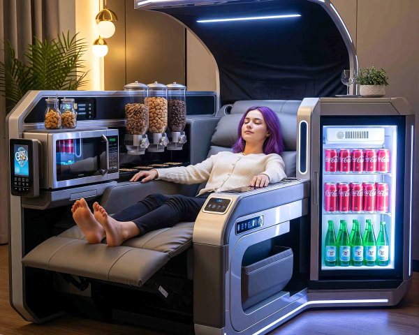 High-Tech Luxury Relaxation Pod with Amenities