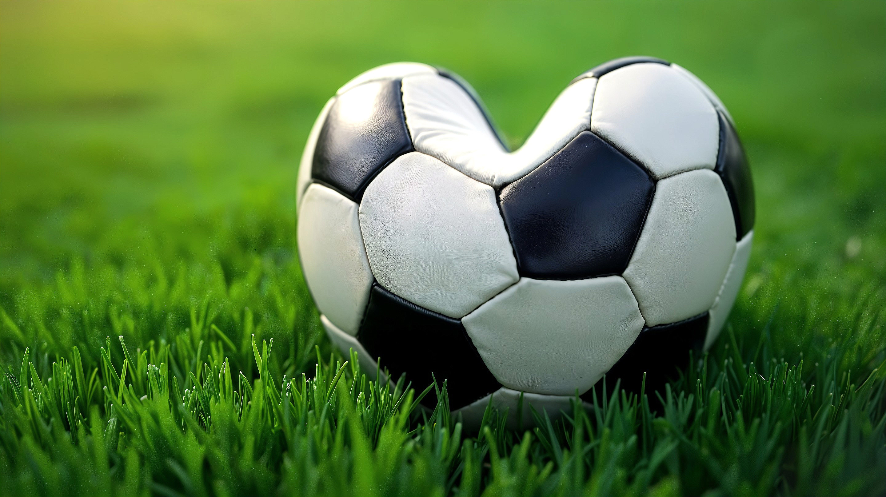 Heart-Shaped Soccer Ball on Lush Green Field
