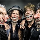 Whimsical Caricature of Four Colorful Musicians