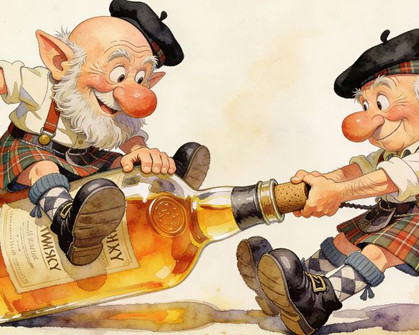 Scottish Gnomes in Whimsical Watercolor Illustration