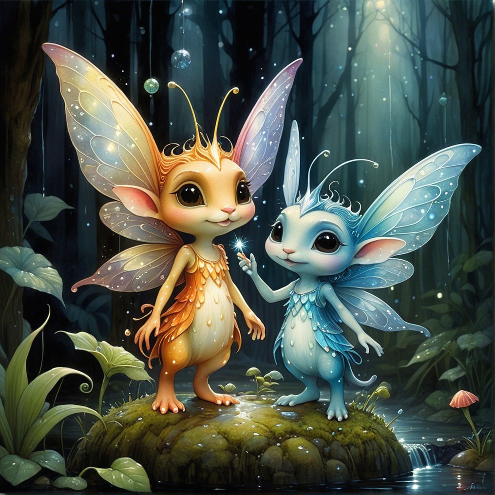 Fairies in a Whimsical Forest Glade with Glow Wings