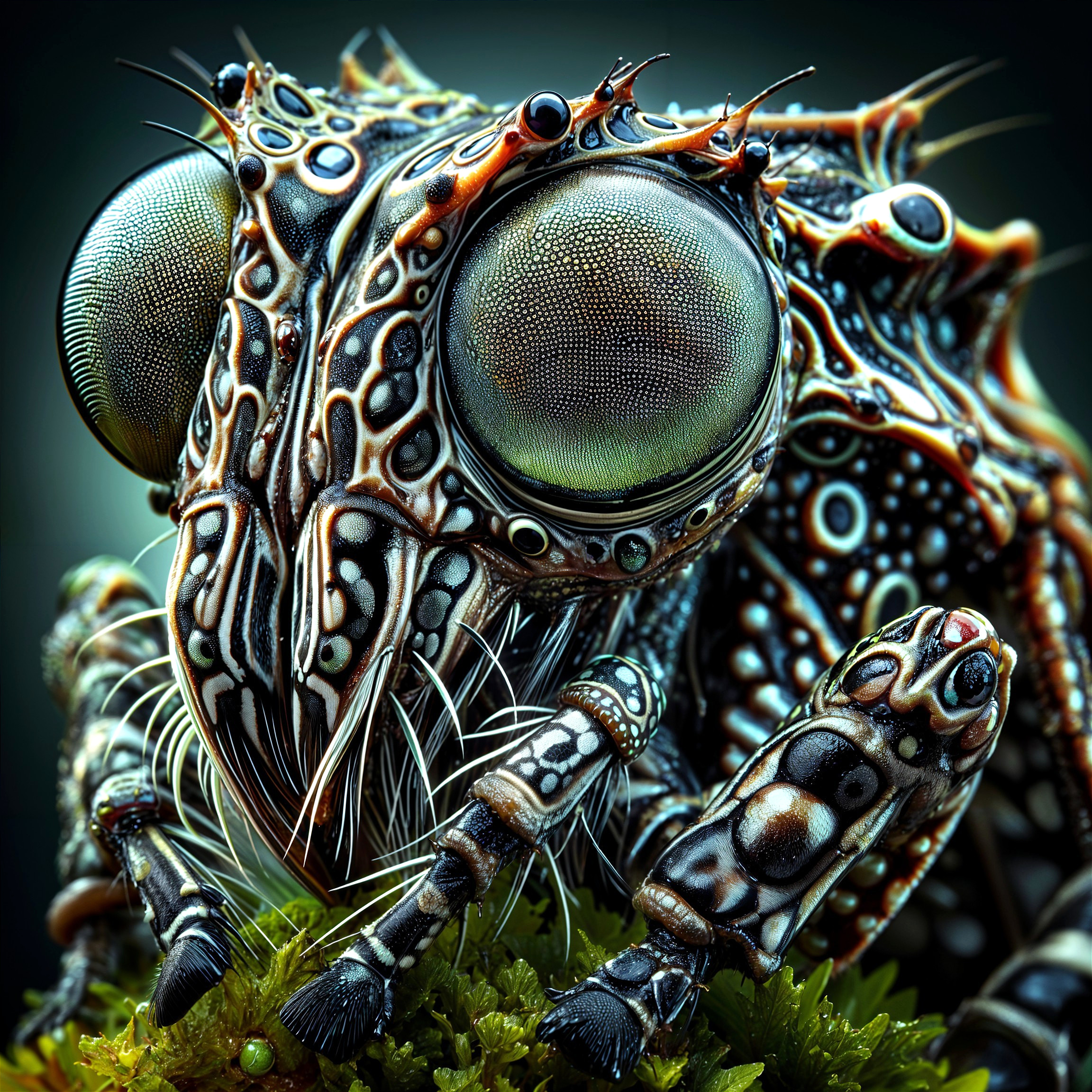 Macro Shot of a Colorful Insect with Detailed Features