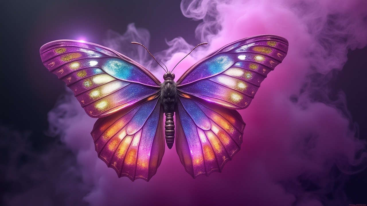 Iridescent Butterfly with Vibrant Colors and Patterns