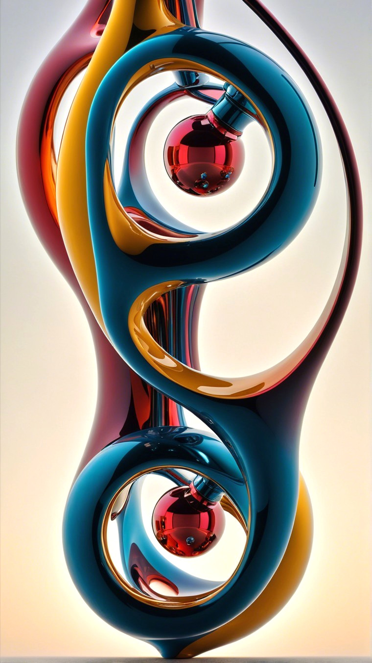 Abstract Sculpture with Fluid Design and Vibrant Colors