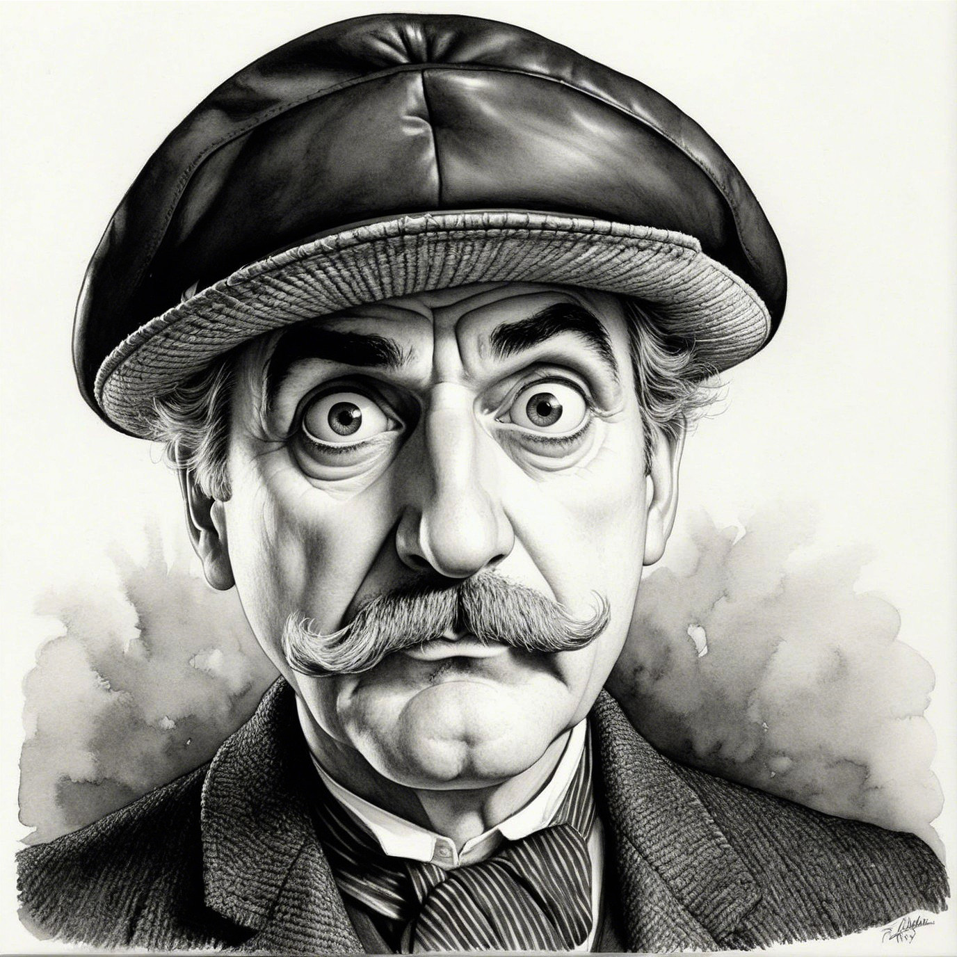 Monochromatic Portrait of an Expressive Man in Suit