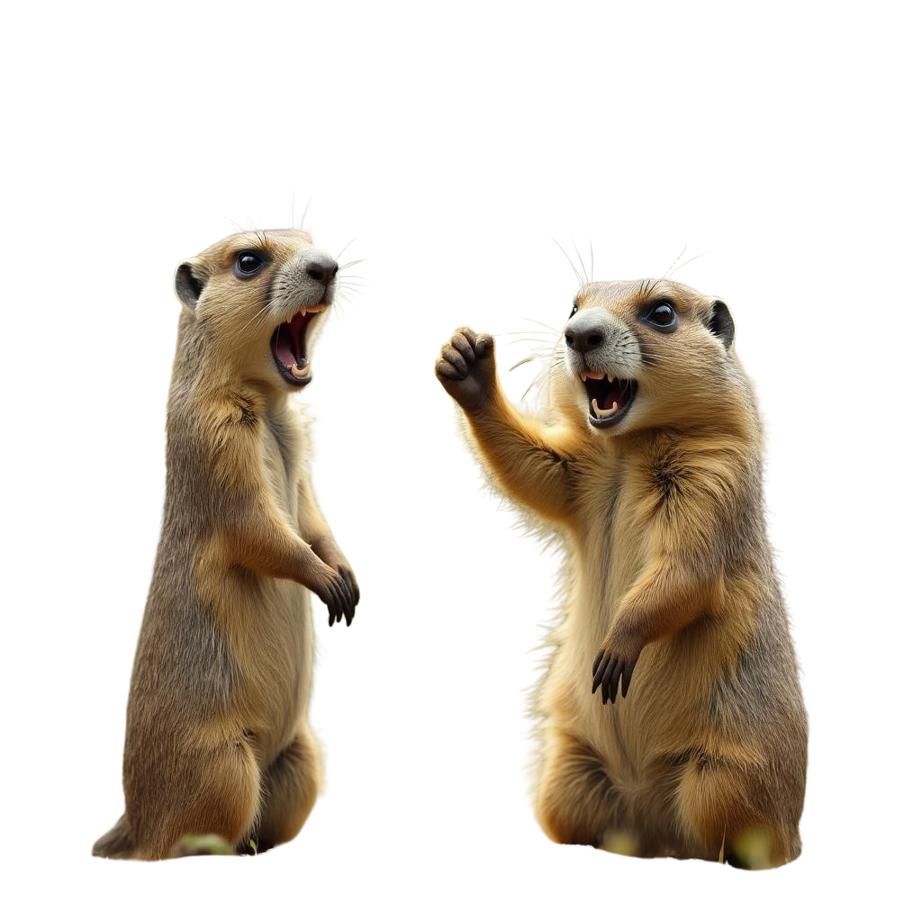 Animated Prairie Dogs in Lively Interaction