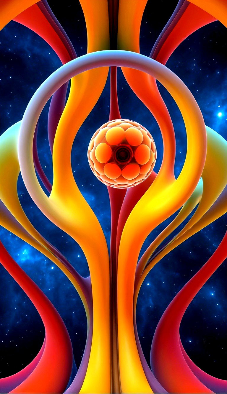 Abstract Design with Vibrant Curves and Stars