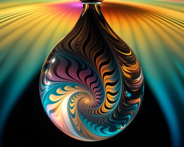 Vibrant Swirling Bubble with Intricate Patterns and Colors