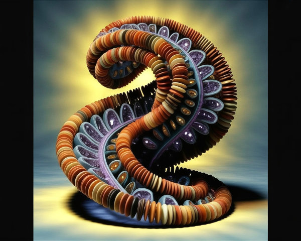 Vibrant Abstract Sculpture of Number Two in Colorful Spirals