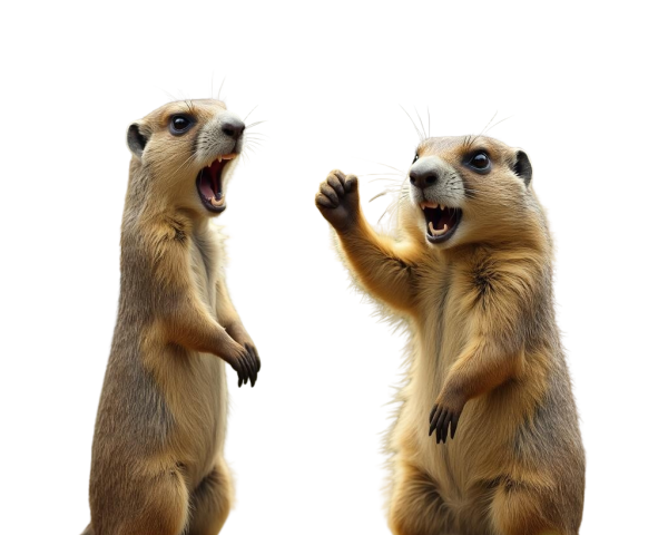 Animated Prairie Dogs in Lively Interaction