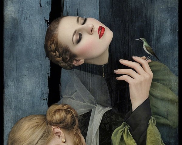 Ethereal Women with Intricate Hairstyles and Flowers