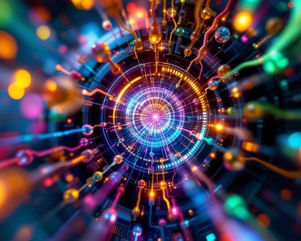 Vibrant Vortex of Colorful Lights and Patterns