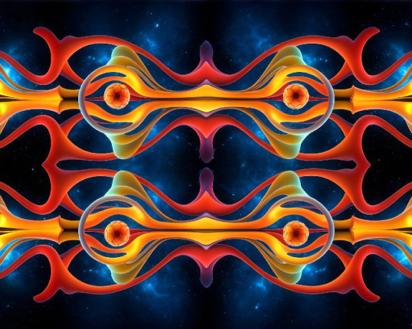 Abstract Design with Flowing Shapes in Vibrant Colors