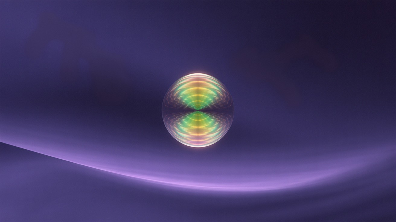 Iridescent Orb with Kaleidoscopic Patterns on Purple