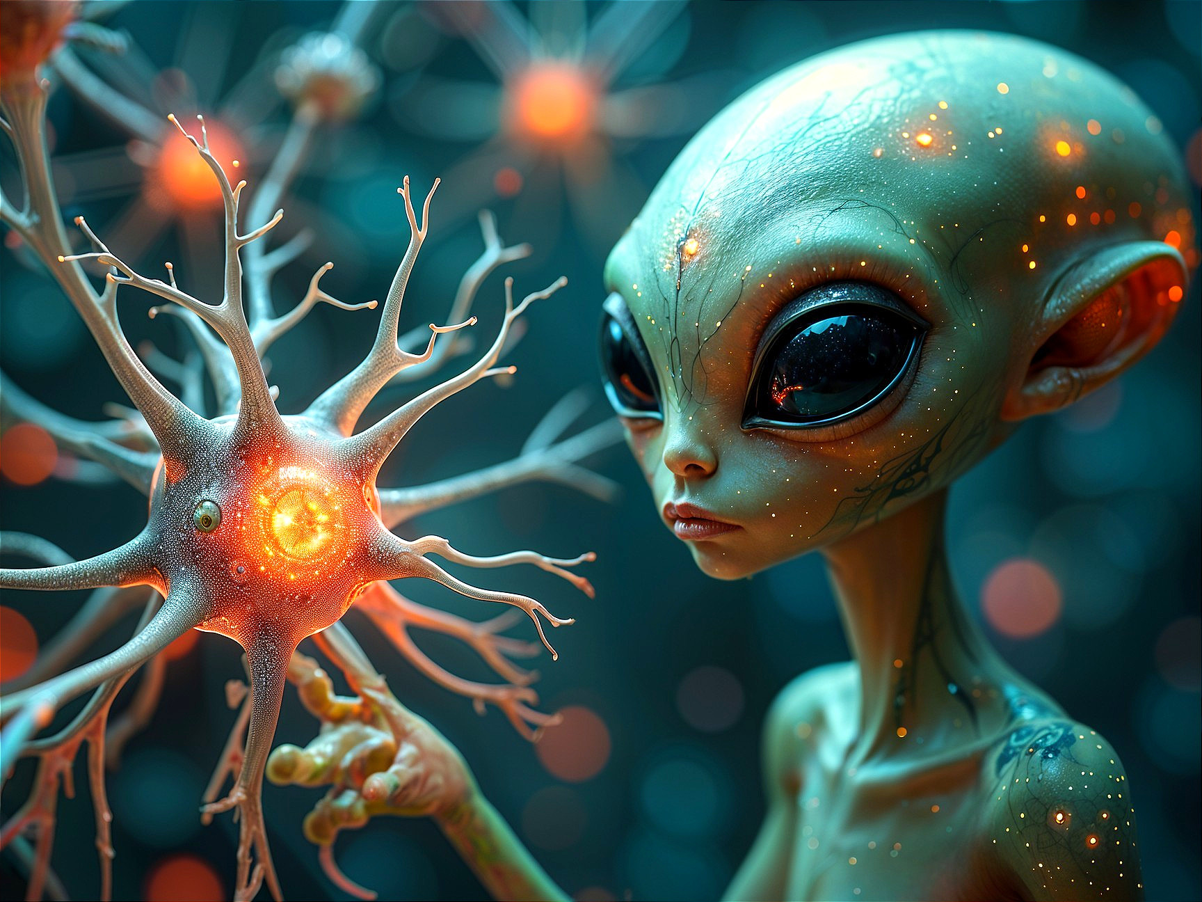 Alien Observation of Pulsating Neuron Structure
