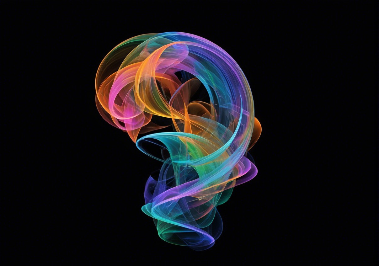 Vibrant Neon Swirls on Black Background