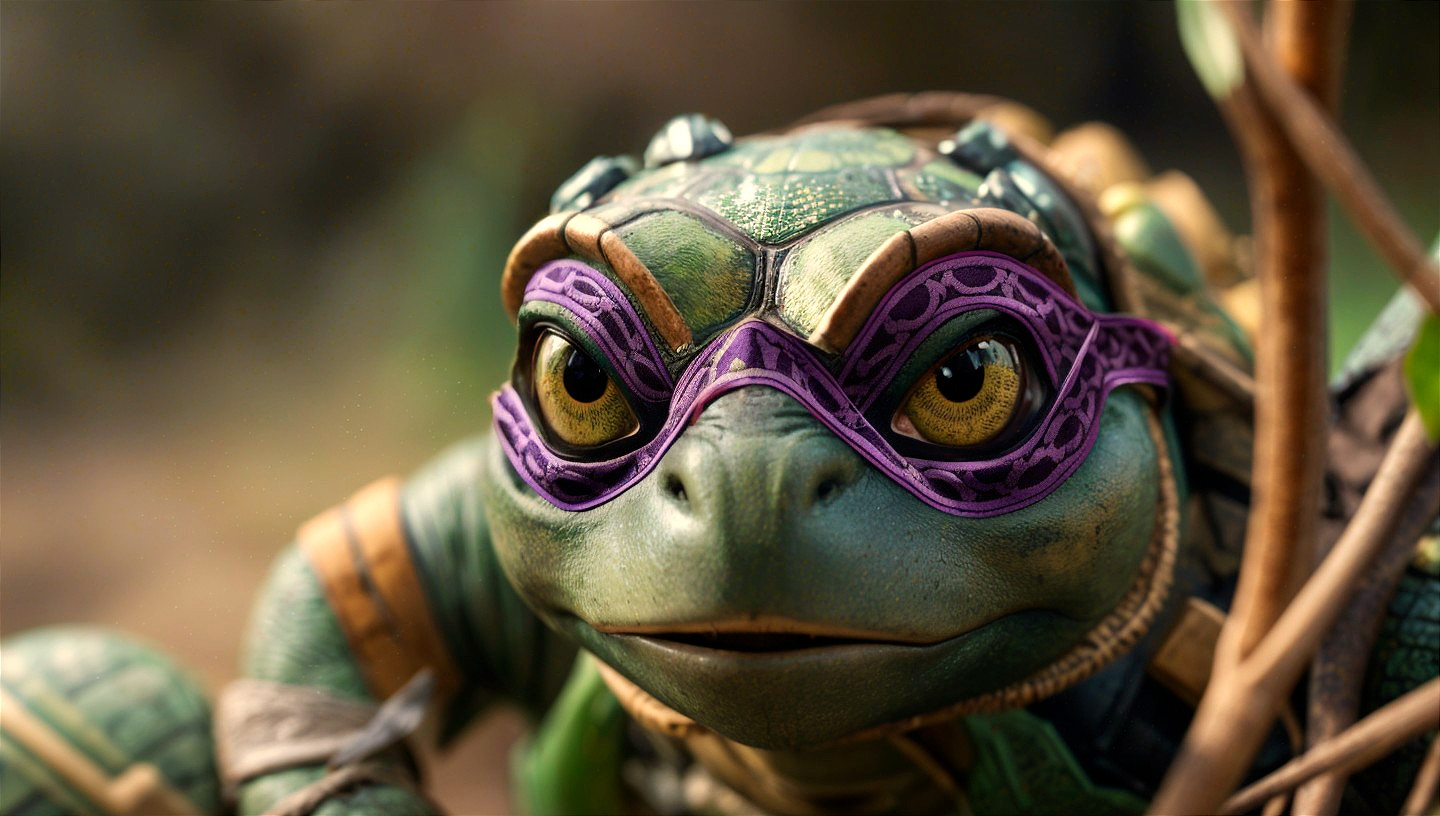 Detailed Anthropomorphic Turtle Character Close-Up