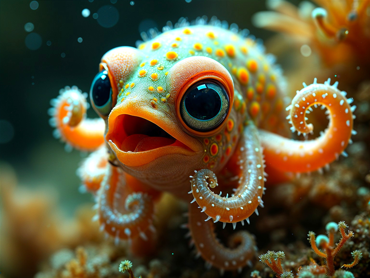 Whimsical Underwater Creature with Colorful Features