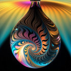 Vibrant Swirling Bubble with Intricate Patterns and Colors