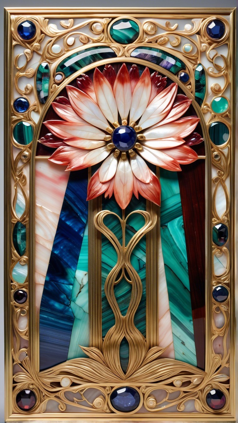 Intricately Designed Stained Glass Flower Panel