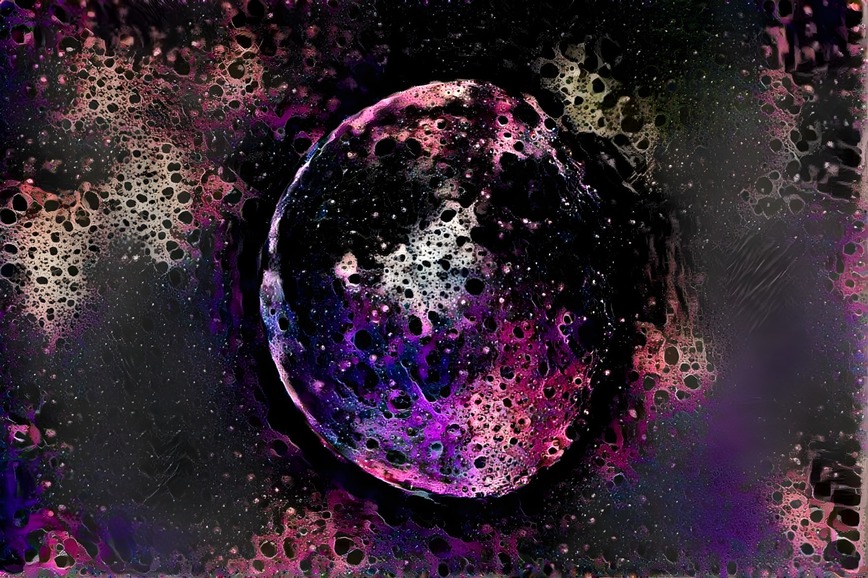 Celestial Sphere with Colorful Textures and Patterns