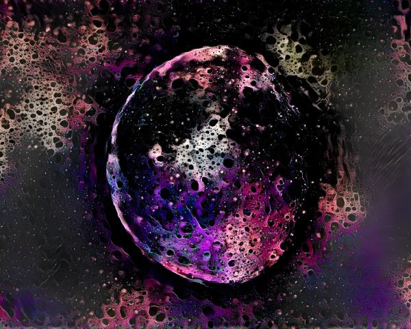 Celestial Sphere with Colorful Textures and Patterns