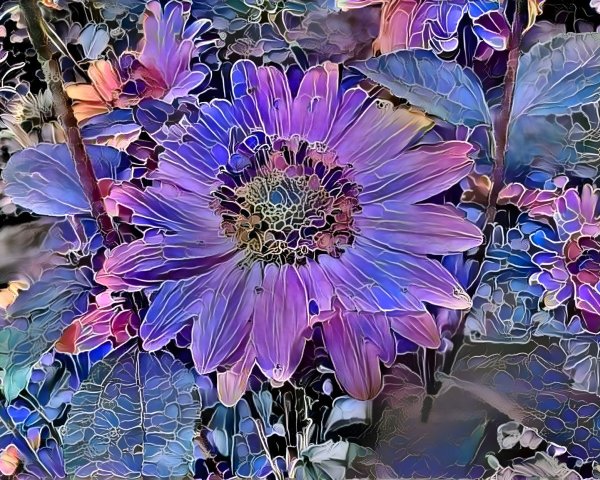 Vivid Artistic Flower Depiction with Bold Colors