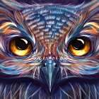 Layered Paper Art of a Colorful Owl's Face