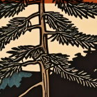 Stylized Coniferous Tree with Abstract Background