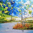 Vibrant Paper Collage of a Serene Landscape Scene