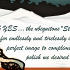 Stylized Mountain Landscape with Abstract Design Elements