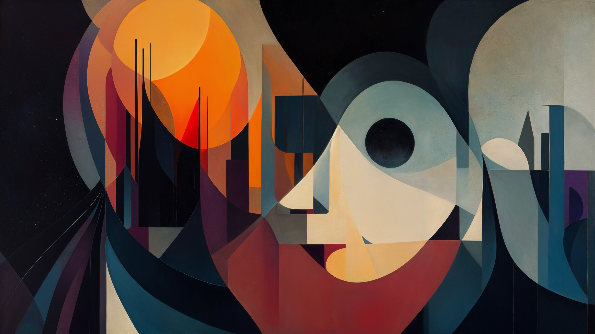 Vibrant Abstract Composition with Geometric Shapes