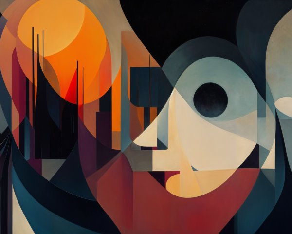 Vibrant Abstract Composition with Geometric Shapes