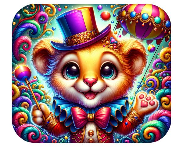 Whimsical Panda Circus Performer Design with Colors
