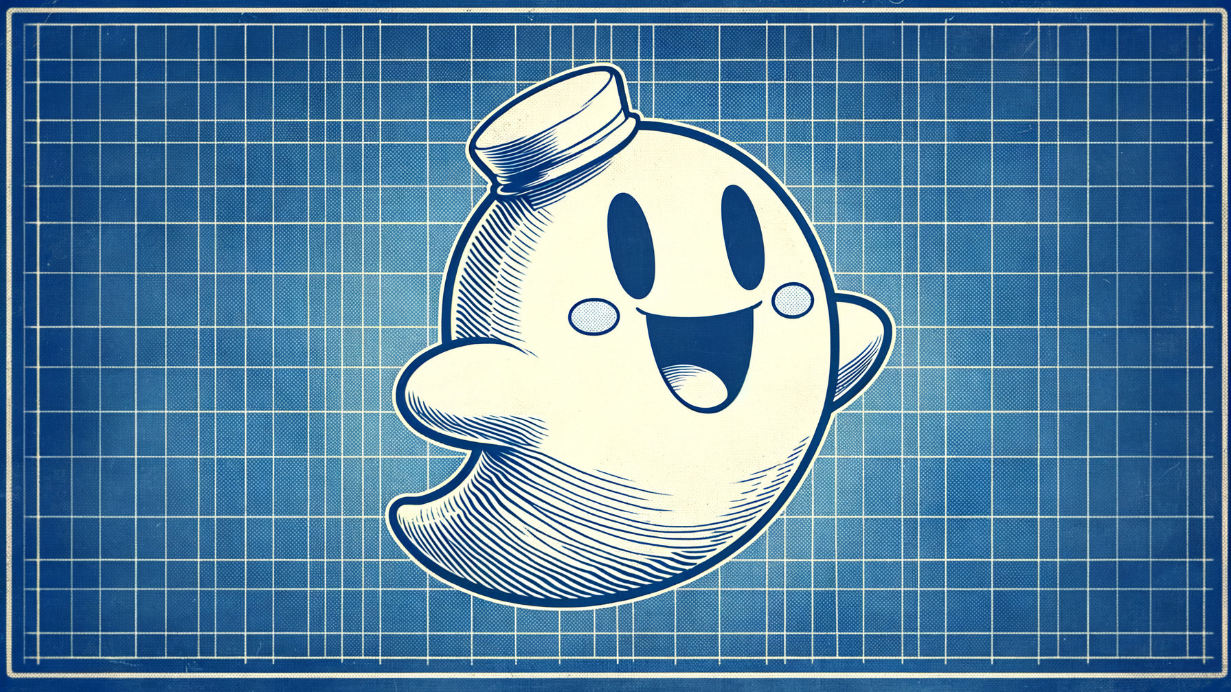 Cheerful Cartoon Ghost Character with Playful Design