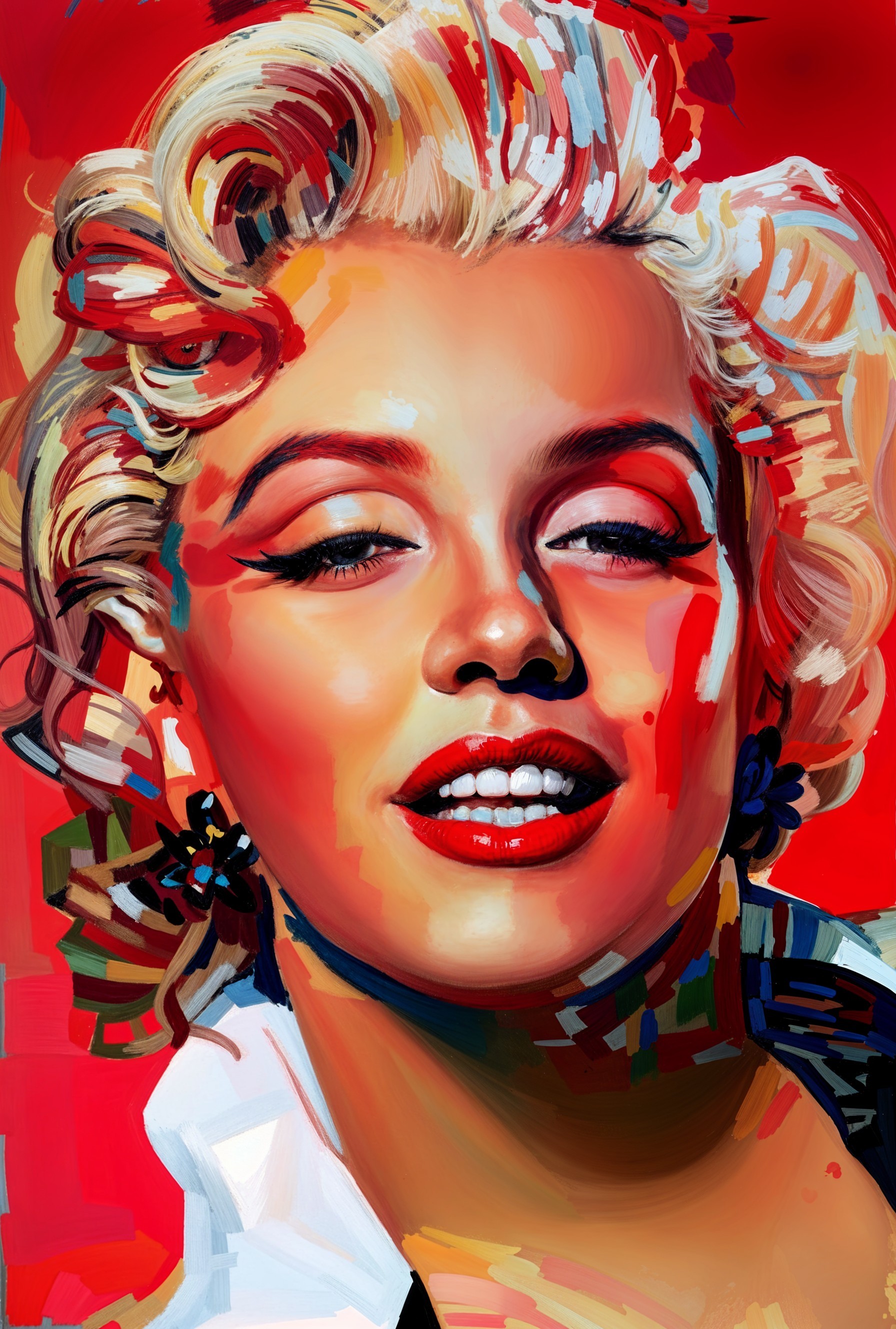 Glamorous Portrait of a Woman with Platinum Blonde Hair